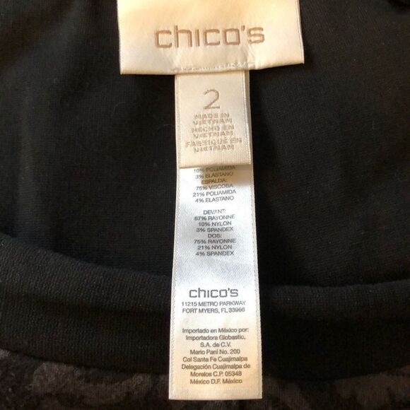 Chico's Heavy Black & Gray Patterned Leggings Size Large 12 - Picture 13 of 16